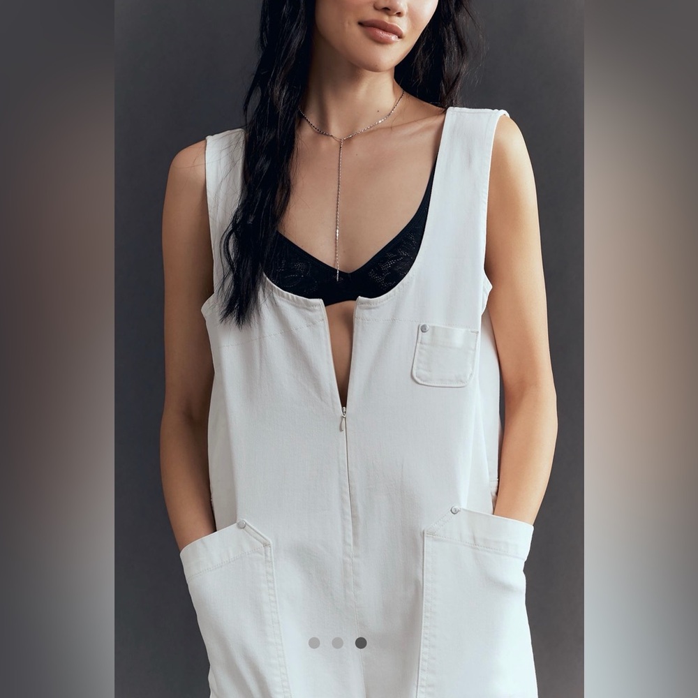 Anthropologie Pilcro Zip-Front Wide Leg Overalls